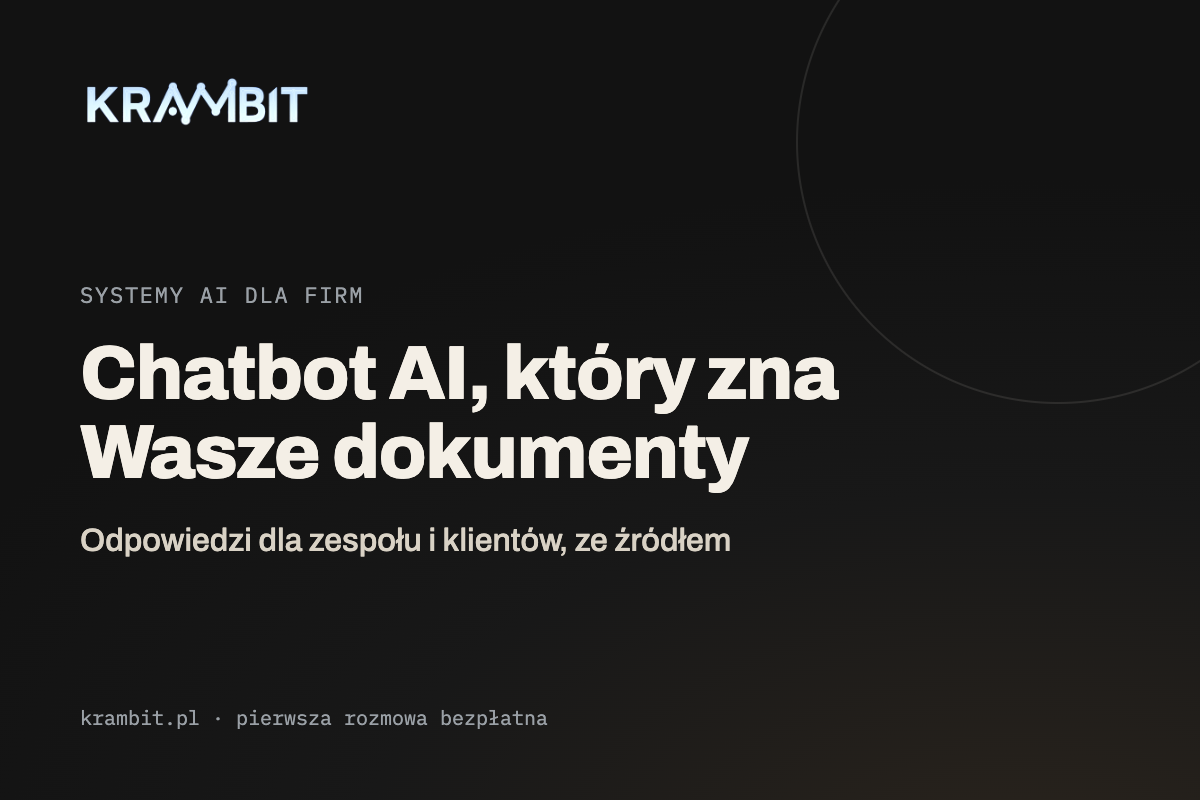 Chatbot AI dla zespołu i klientów: odpowiedzi na podstawie Waszych dokumentów